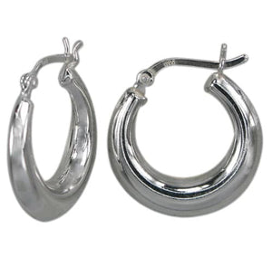 SILVER PUFFY HOOPS